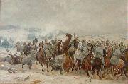 Otto Bache De lichtensteinske husarers angreb ved Sankelmark afvises oil painting